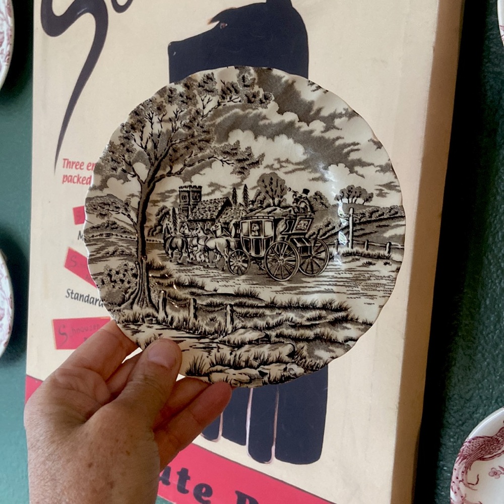 Royal Mail Brown (Cream Background) by MYOTT STAFFORDSHIRE butter plates 2